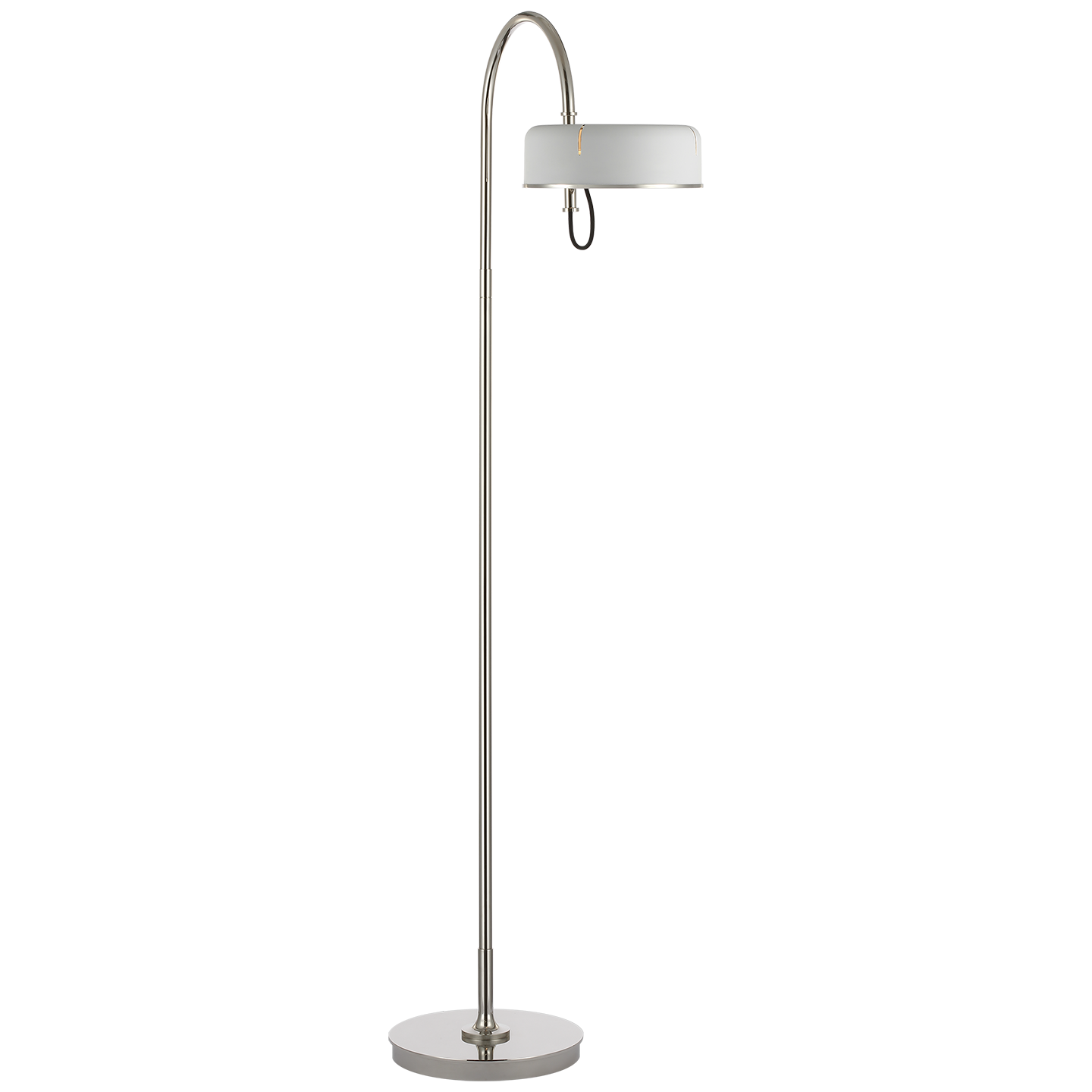 Oso 58" Articulating Reading Floor Lamp | Polished Nickel | Matte White Shade