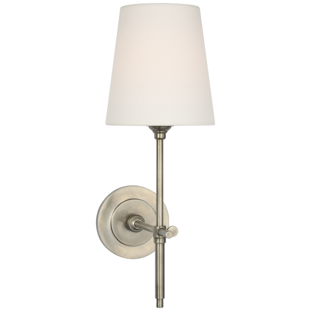 Bryant 15" Cordless Sconce | Antique Nickel | Linen Shade