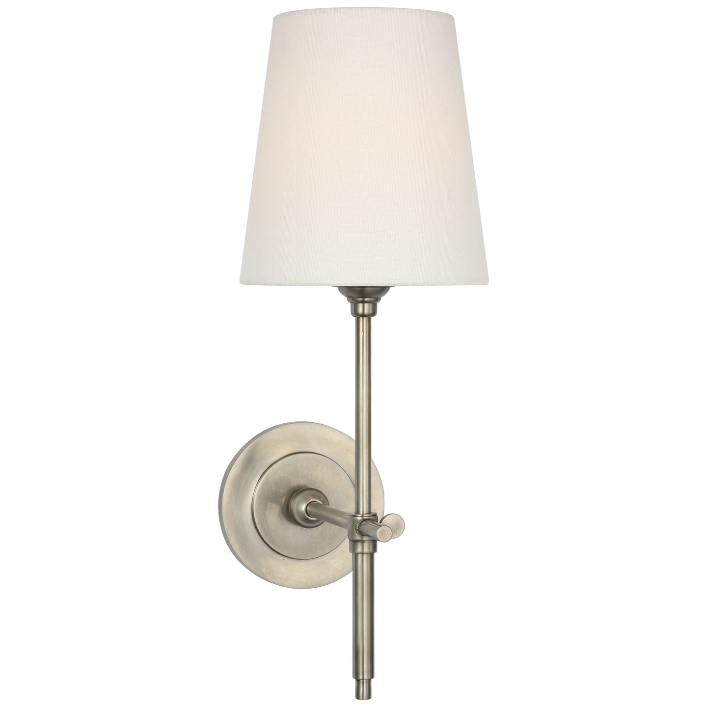 Bryant 15" Cordless Sconce | Antique Nickel | Linen Shade