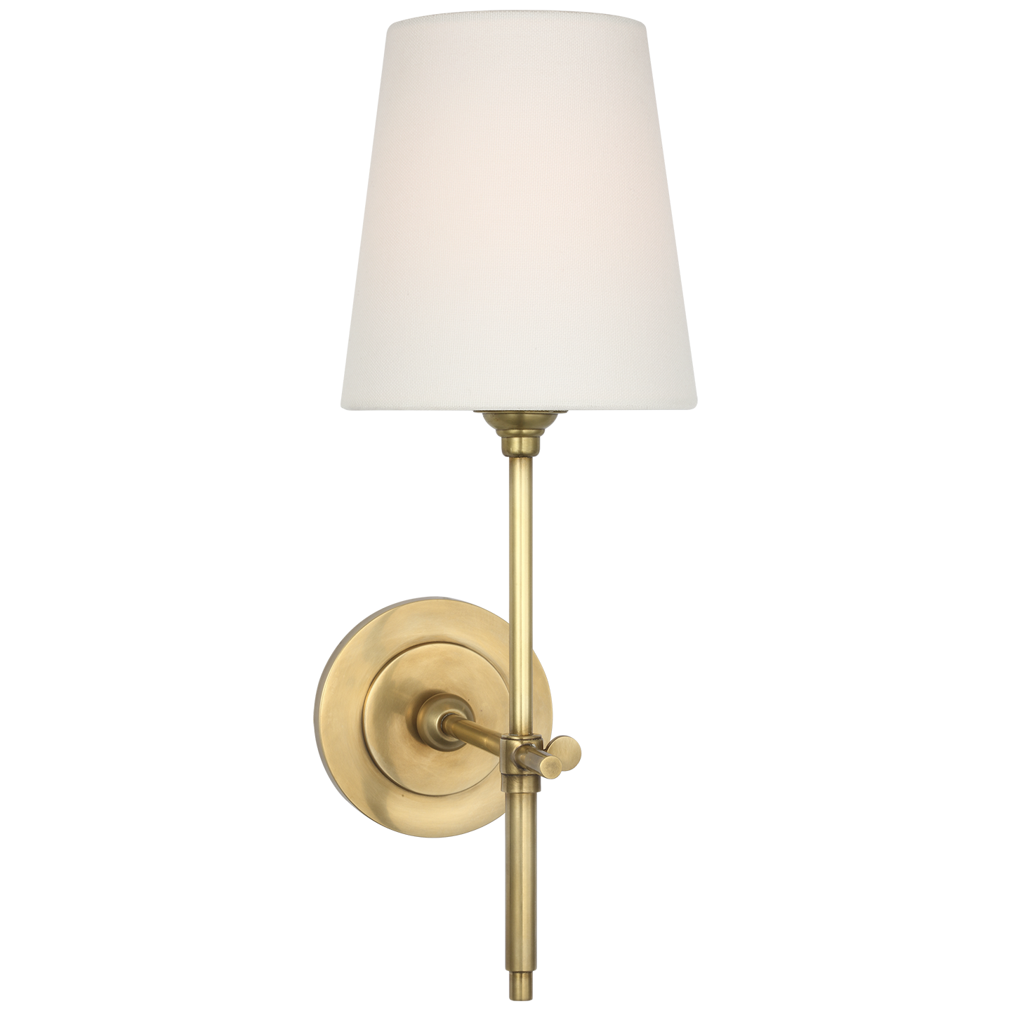 Bryant 15" Cordless Sconce | Hand-Rubbed Antique Brass | Linen Shade