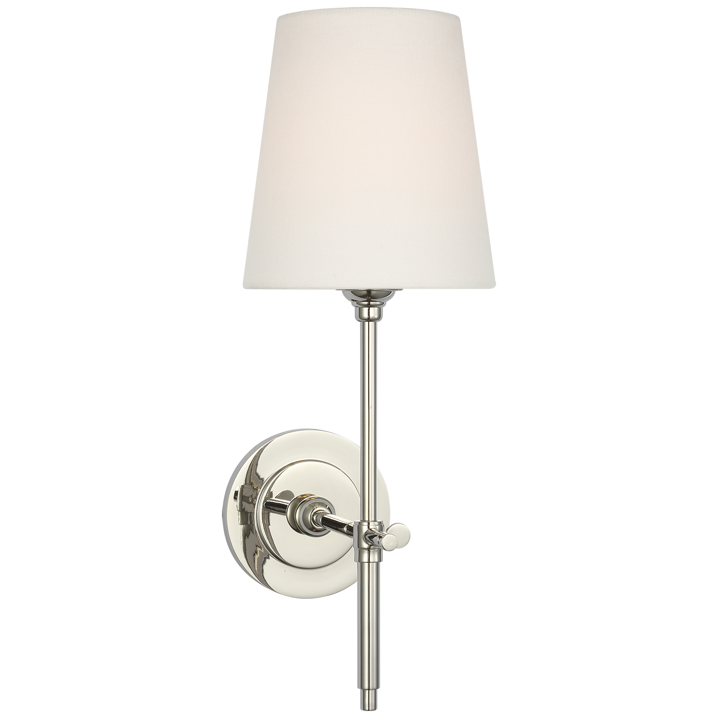 Bryant 15" Cordless Sconce | Polished Nickel | Linen Shade