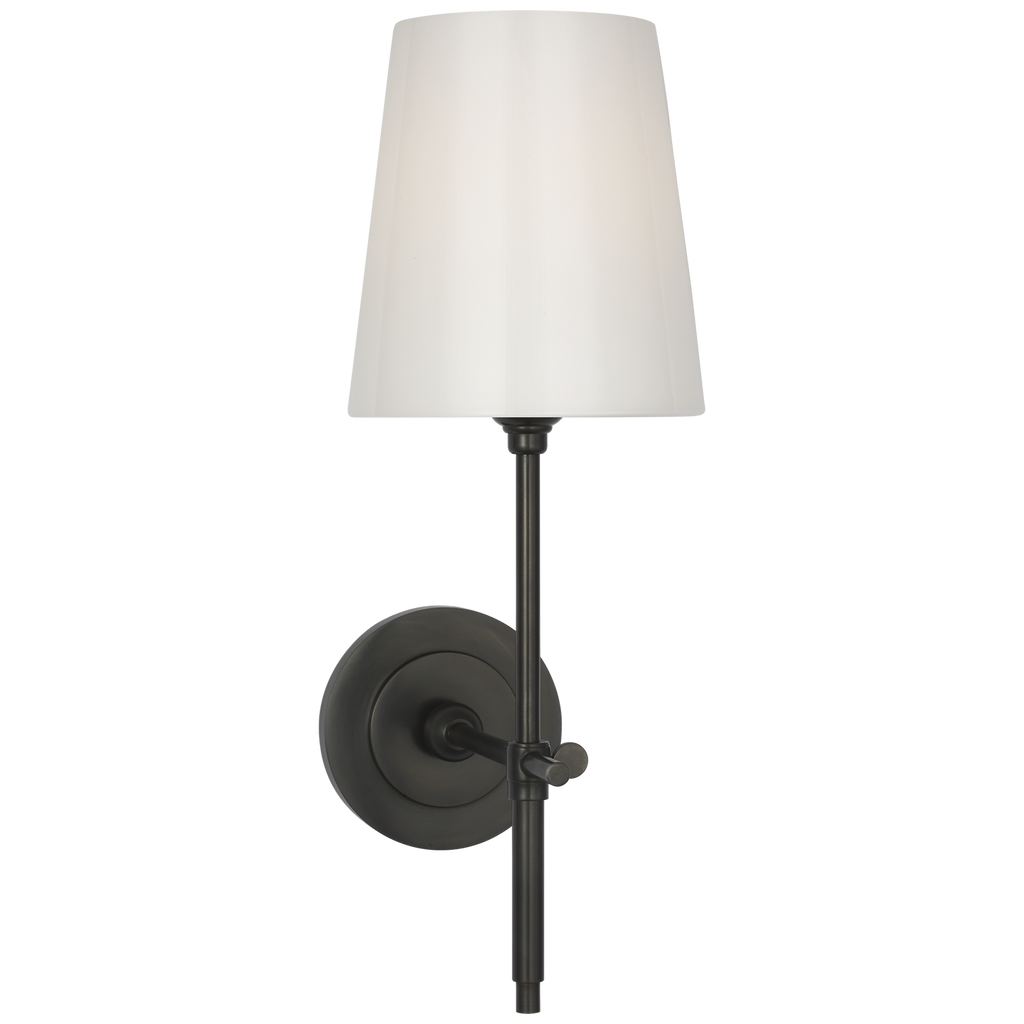 Bryant 15" Cordless Bath Sconce | Bronze | White Glass