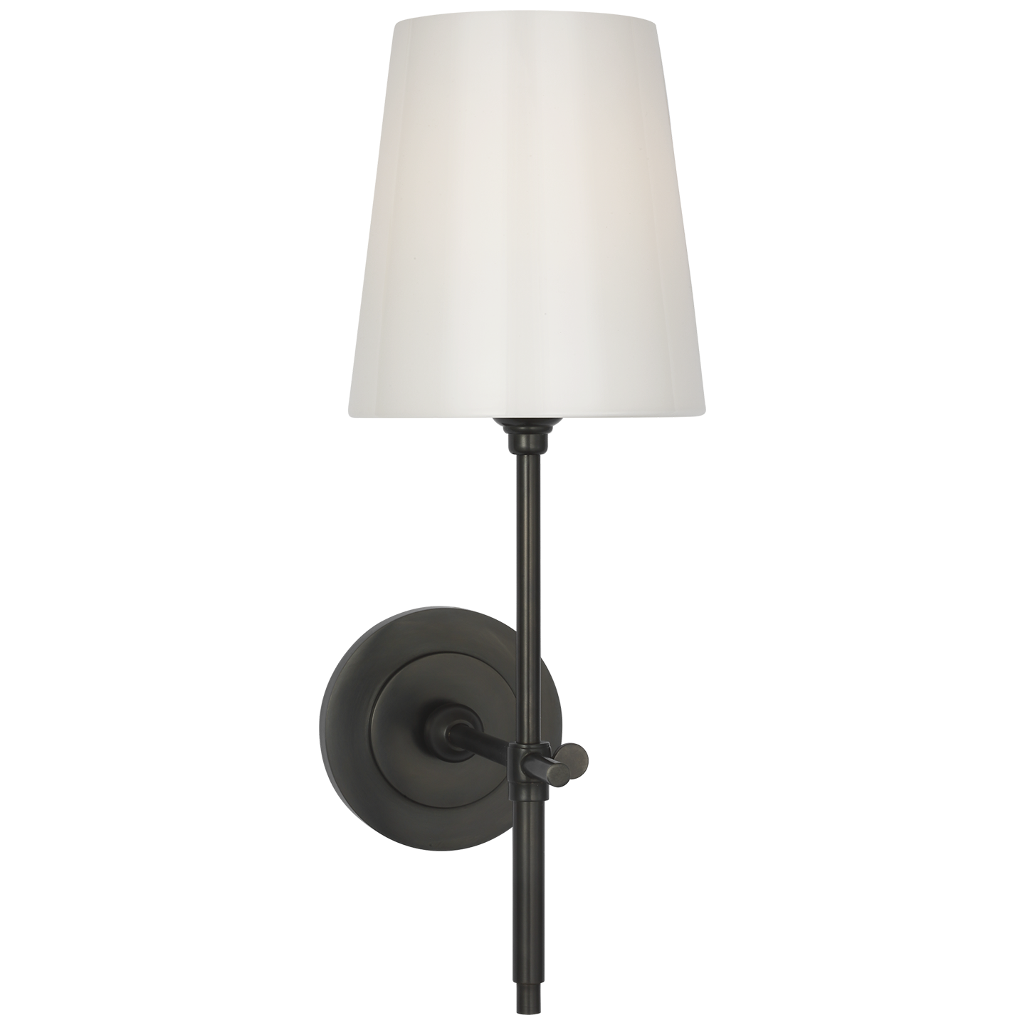 Bryant 15" Cordless Bath Sconce | Bronze | White Glass