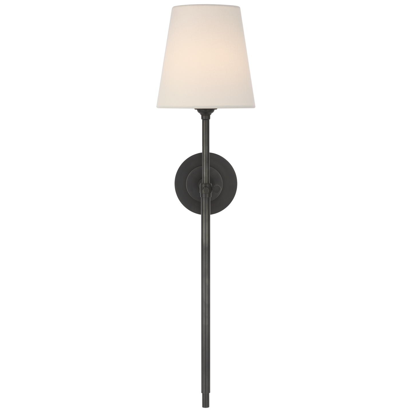 Bryant 27" Cordless Tail Sconce | Bronze | Linen Shade