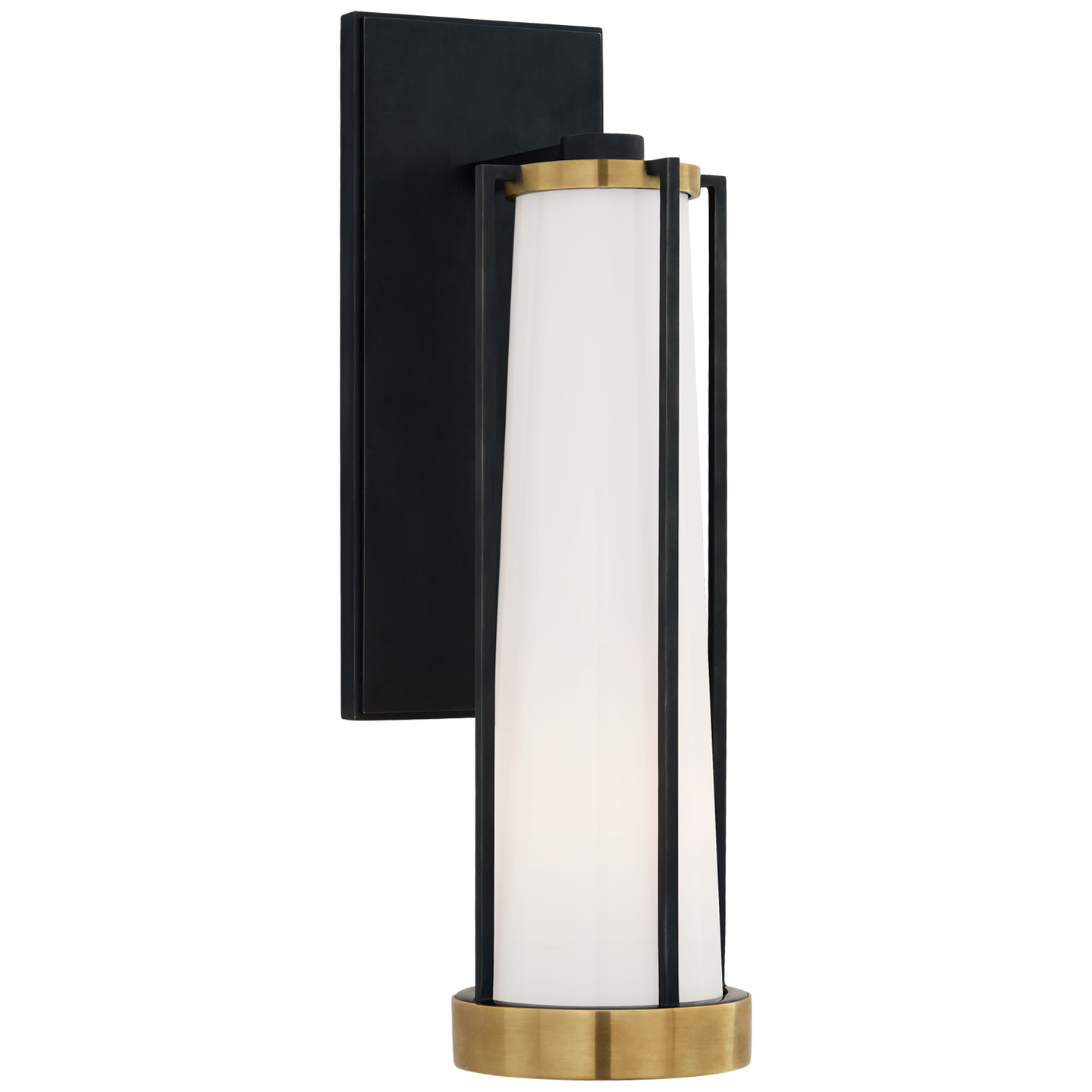 Calix Bracketed Sconce | Bronze and Brass | White Glass