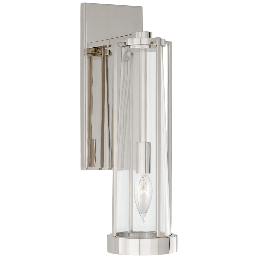Calix Bracketed Sconce | Polished Nickel | Clear Glass