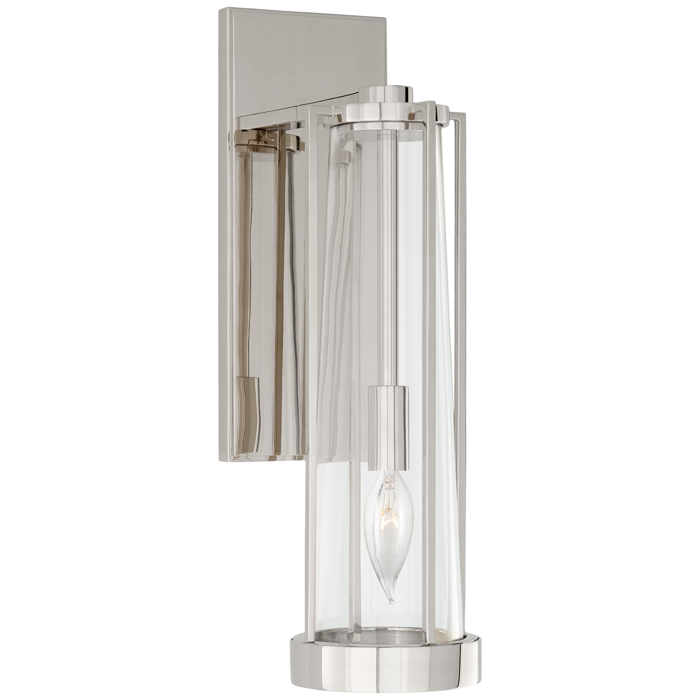 Calix Bracketed Sconce | Polished Nickel | Clear Glass