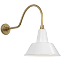 Academy 23" Flynn Barn Light | Hand-Rubbed Antique Brass | 12.5 | 12.5" White Bowers Shade