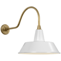 Academy 23" Flynn Barn Light | Hand-Rubbed Antique Brass | 16 | 16" White Bowers Shade