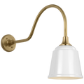 Academy 23" Flynn Barn Light | Hand-Rubbed Antique Brass | 8 | 8" White Rockhouse Shade