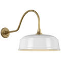 Academy 23" Flynn Barn Light | Hand-Rubbed Antique Brass | 16 | 16" White Rockhouse Shade