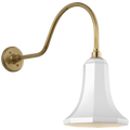 Academy 23" Flynn Barn Light | Hand-Rubbed Antique Brass | 9.25 | 9.25" White Savannah Shade