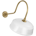 Academy 26" Angled Flynn Barn Light | Hand-Rubbed Antique Brass | 16 | 16" White Rockhouse Shade