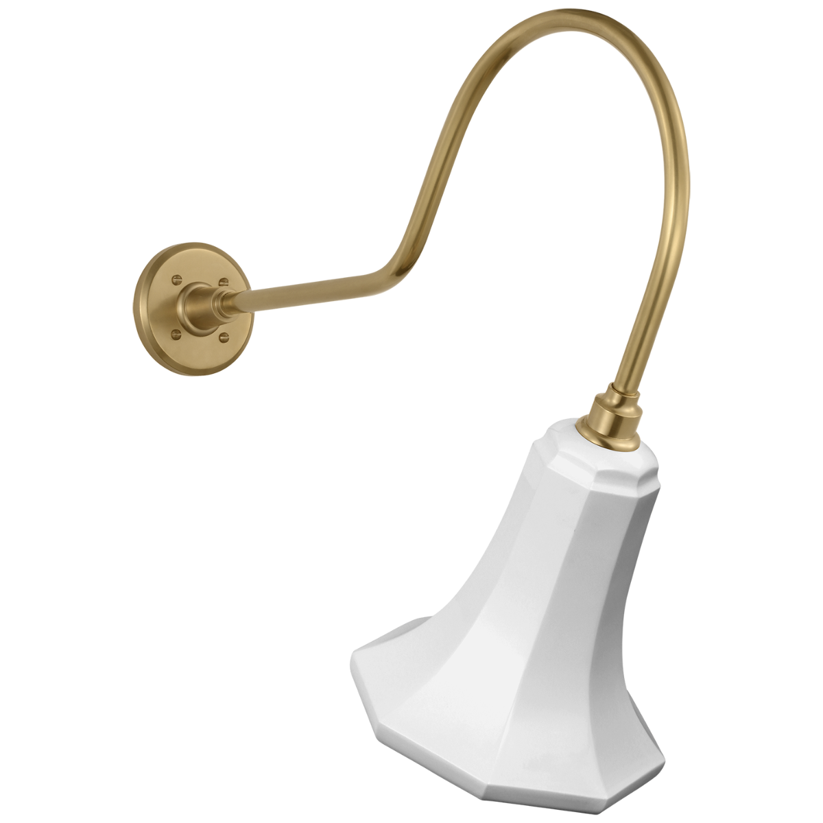 Academy 26" Angled Flynn Barn Light | Hand-Rubbed Antique Brass | 9.25 | 9.25" White Savannah Shade