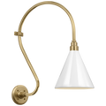 Academy 15" Larrabee Barn Light | Hand-Rubbed Antique Brass | 9 | 9" White Conical Savannah Shade