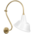 Academy 15" Larrabee Barn Light | Hand-Rubbed Antique Brass | 12.5 | 12.5" White Tilted Bowers Shade