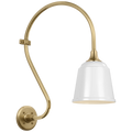 Academy 15" Larrabee Barn Light | Hand-Rubbed Antique Brass | 8 | 8" White Rockhouse Shade