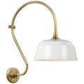 Academy 15" Larrabee Barn Light | Hand-Rubbed Antique Brass | 12.5 | 12.5" White Rockhouse Shade