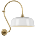 Academy 15" Larrabee Barn Light | Hand-Rubbed Antique Brass | 16 | 16" White Rockhouse Shade