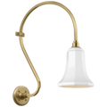 Academy 15" Larrabee Barn Light | Hand-Rubbed Antique Brass | 7.5 | 7.5" White Savannah Shade