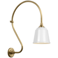 Academy 18" Larrabee Barn Light | Hand-Rubbed Antique Brass | 8 | 8" White Rockhouse Shade
