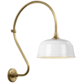 Academy 18" Larrabee Barn Light | Hand-Rubbed Antique Brass | 12.5 | 12.5" White Rockhouse Shade