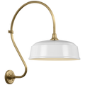 Academy 18" Larrabee Barn Light | Hand-Rubbed Antique Brass | 16 | 16" White Rockhouse Shade