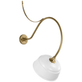 Academy 26.5" Anchored Larrabee Barn Light | Hand-Rubbed Antique Brass | 12.5 | 12.5" White Rockhouse Shade