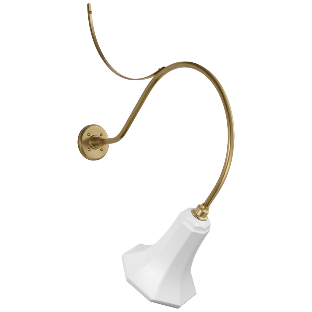 Academy 26.5" Anchored Larrabee Barn Light | Hand-Rubbed Antique Brass | 9.25 | 9.25" White Savannah Shade