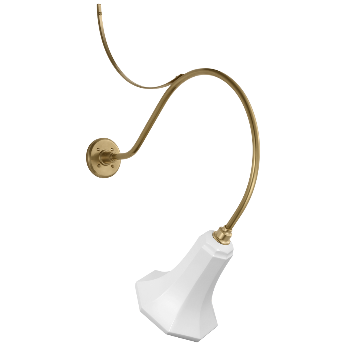 Academy 26.5" Anchored Larrabee Barn Light | Hand-Rubbed Antique Brass | 9.25 | 9.25" White Savannah Shade