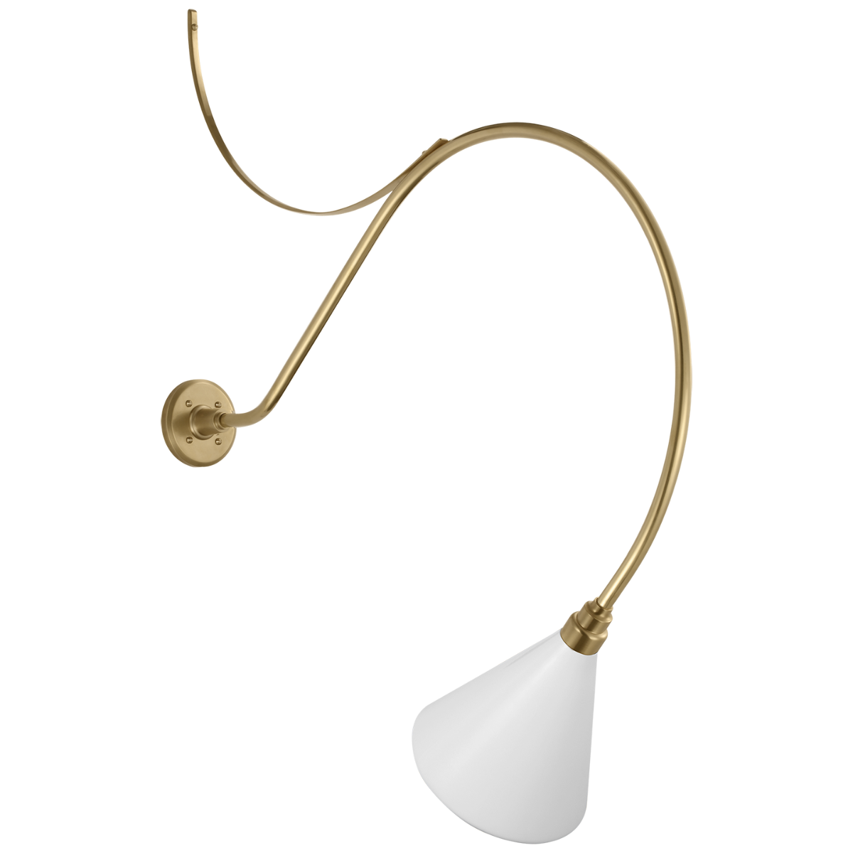 Academy 36" Anchored Larrabee Barn Light | Hand-Rubbed Antique Brass | 9 | 9" White Conical Savannah Shade