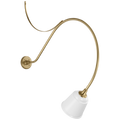Academy 36" Anchored Larrabee Barn Light | Hand-Rubbed Antique Brass | 8 | 8" White Rockhouse Shade