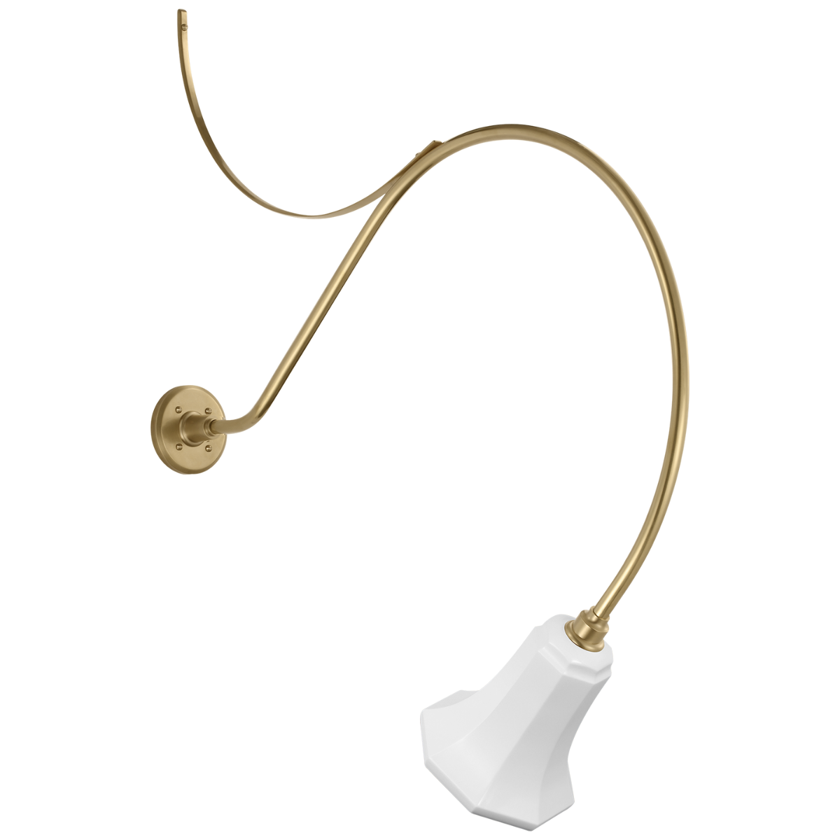 Academy 36" Anchored Larrabee Barn Light | Hand-Rubbed Antique Brass | 7.5 | 7.5" White Savannah Shade