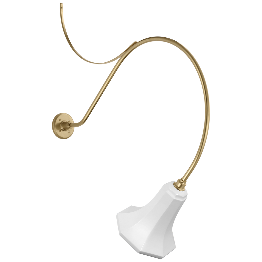 Academy 36" Anchored Larrabee Barn Light | Hand-Rubbed Antique Brass | 9.25 | 9.25" White Savannah Shade