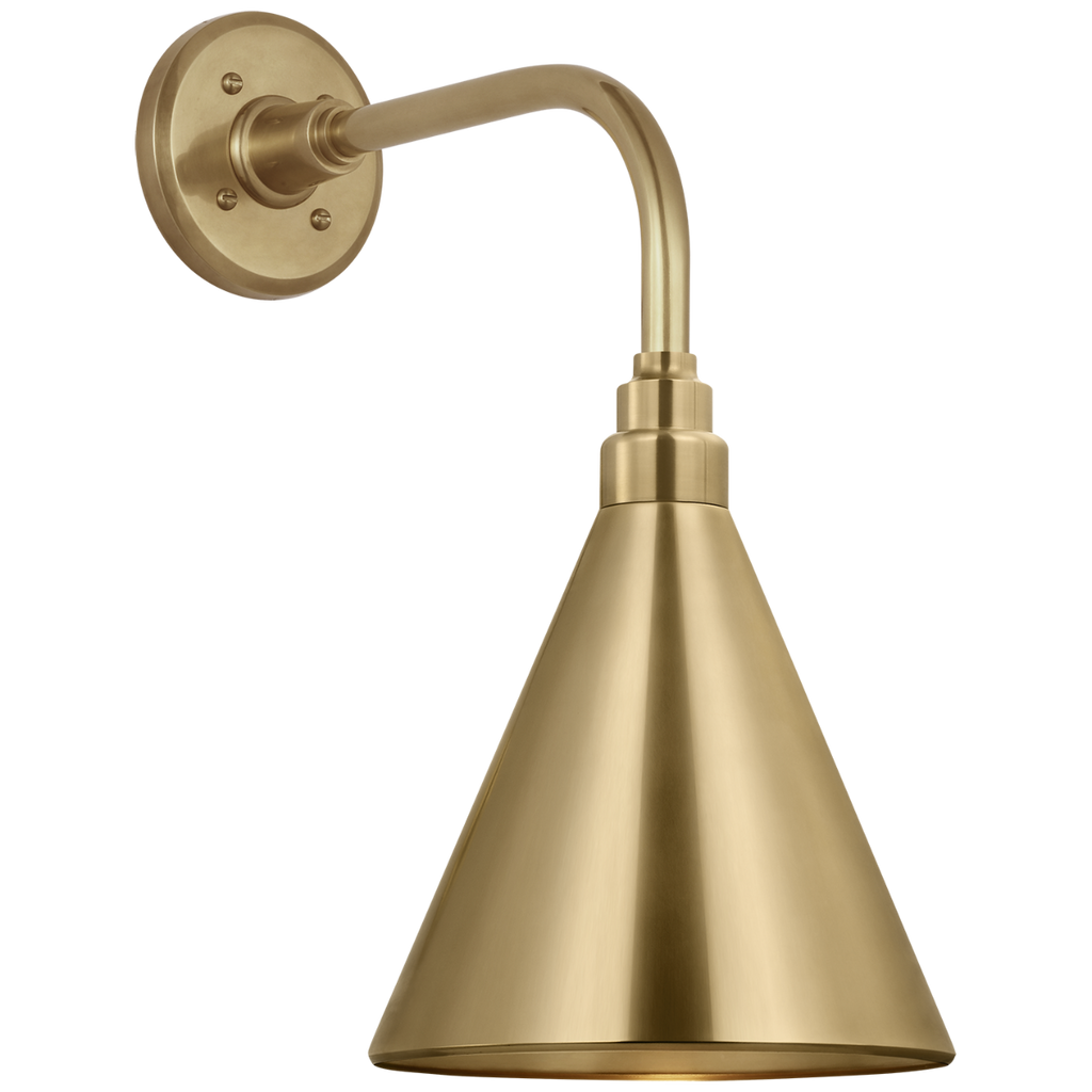 Academy 11" Rex Barn Light | Hand-Rubbed Antique Brass | 9 | 9" Hand-Rubbed Antique Brass Conical Savannah Shade