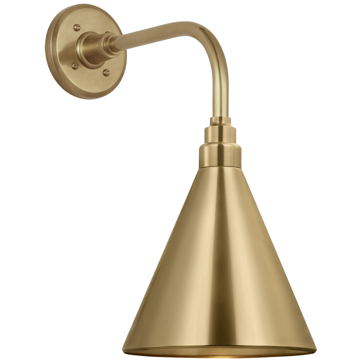 Academy 11" Rex Barn Light | Hand-Rubbed Antique Brass | 9 | 9" Hand-Rubbed Antique Brass Conical Savannah Shade