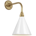 Academy 11" Rex Barn Light | Hand-Rubbed Antique Brass | 9 | 9" White Conical Savannah Shade