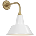 Academy 11" Rex Barn Light | Hand-Rubbed Antique Brass | 12.5 | 12.5" White Bowers Shade