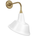 Academy 11" Rex Barn Light | Hand-Rubbed Antique Brass | 12.5 | 12.5" White Tilted Bowers Shade