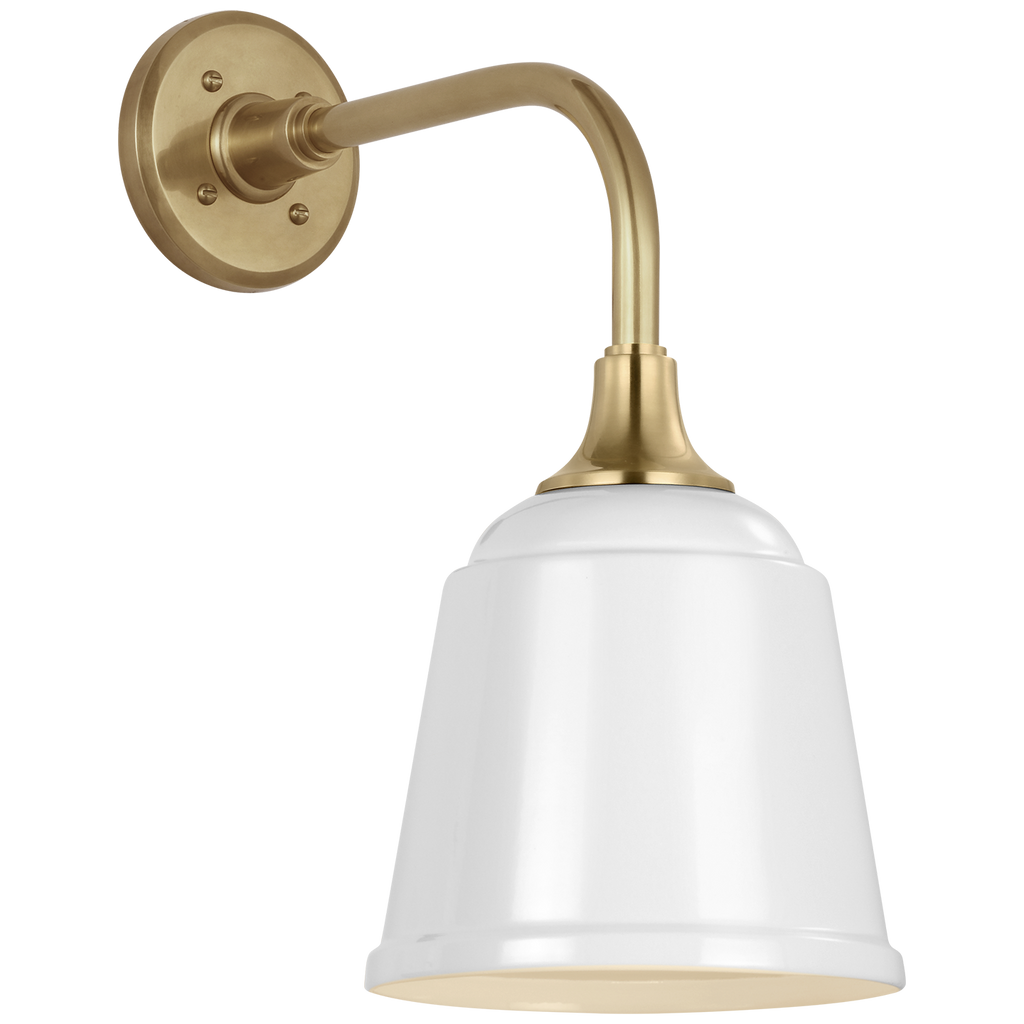Academy 11" Rex Barn Light | Hand-Rubbed Antique Brass | 8 | 8" White Rockhouse Shade