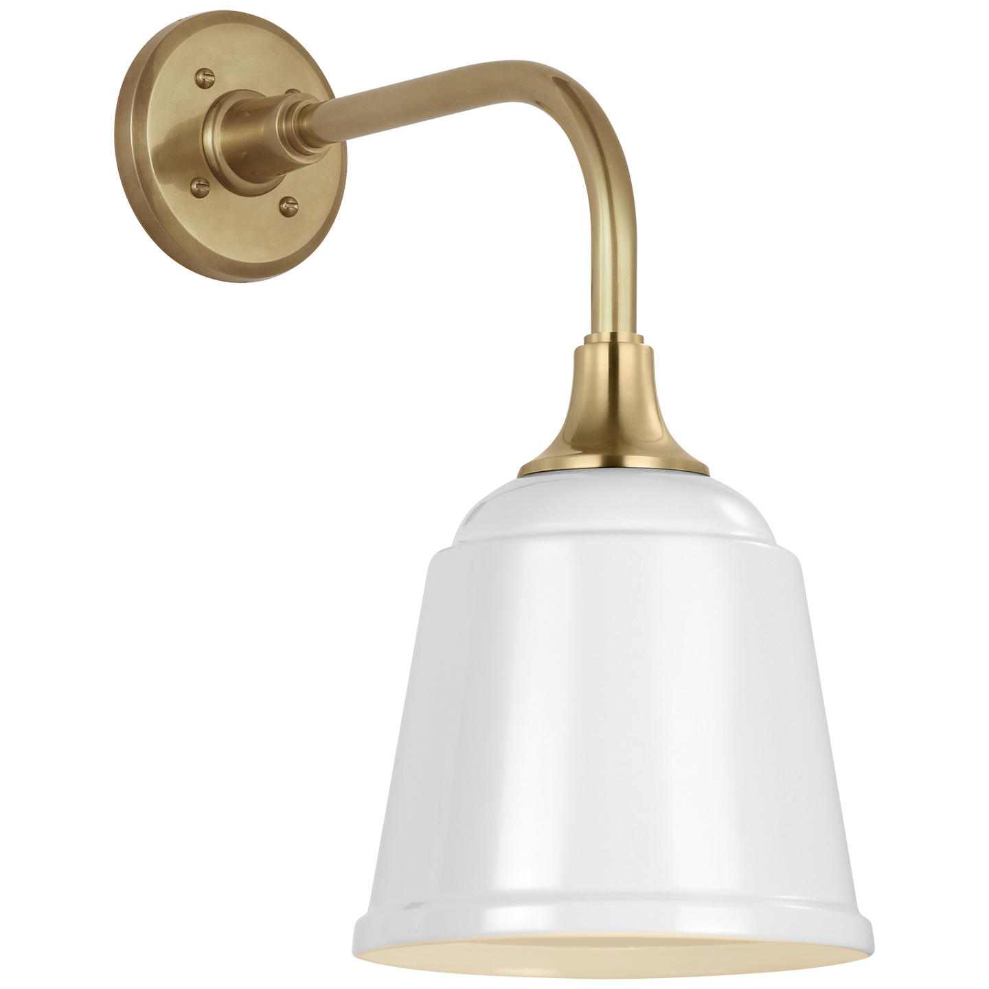 Academy 11" Rex Barn Light | Hand-Rubbed Antique Brass | 8 | 8" White Rockhouse Shade