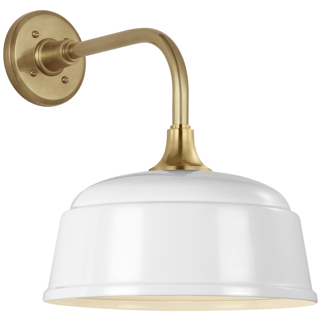 Academy 11" Rex Barn Light | Hand-Rubbed Antique Brass | 12.5 | 12.5" White Rockhouse Shade