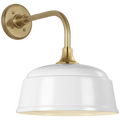 Academy 11" Rex Barn Light | Hand-Rubbed Antique Brass | 12.5 | 12.5" White Rockhouse Shade