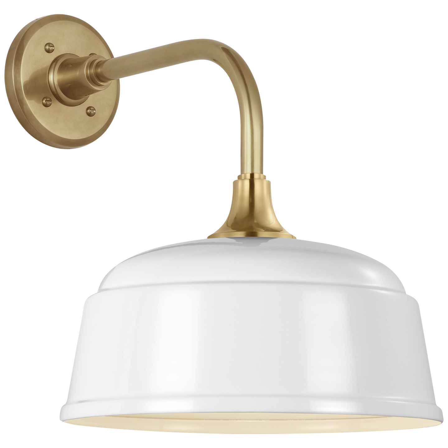 Academy 11" Rex Barn Light | Hand-Rubbed Antique Brass | 12.5 | 12.5" White Rockhouse Shade