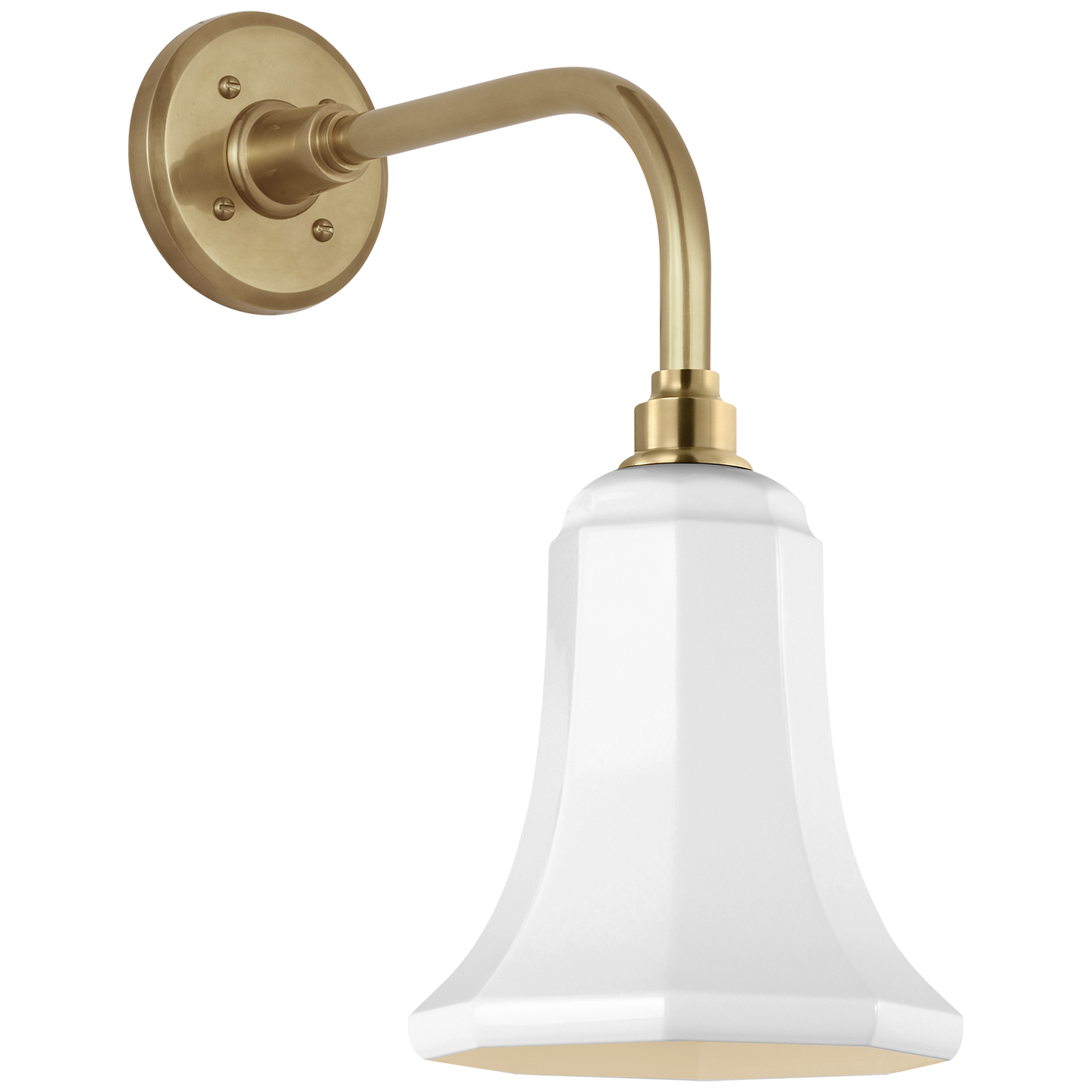 Academy 11" Rex Barn Light | Hand-Rubbed Antique Brass | 7.5 | 7.5" White Savannah Shade
