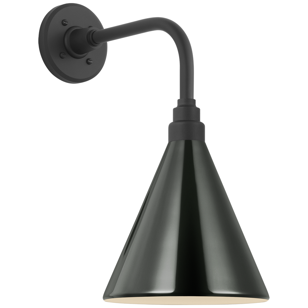 Academy 11" Rex Barn Light | Matte Black | 9 | 9" Green Conical Savannah Shade