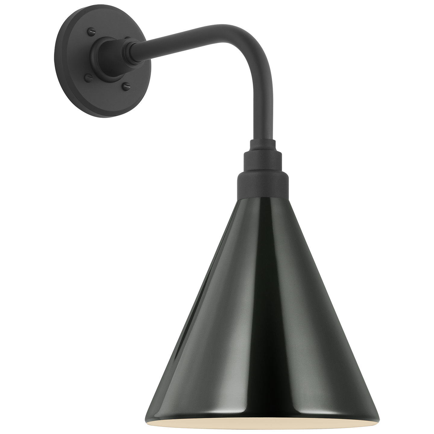 Academy 11" Rex Barn Light | Matte Black | 9 | 9" Green Conical Savannah Shade