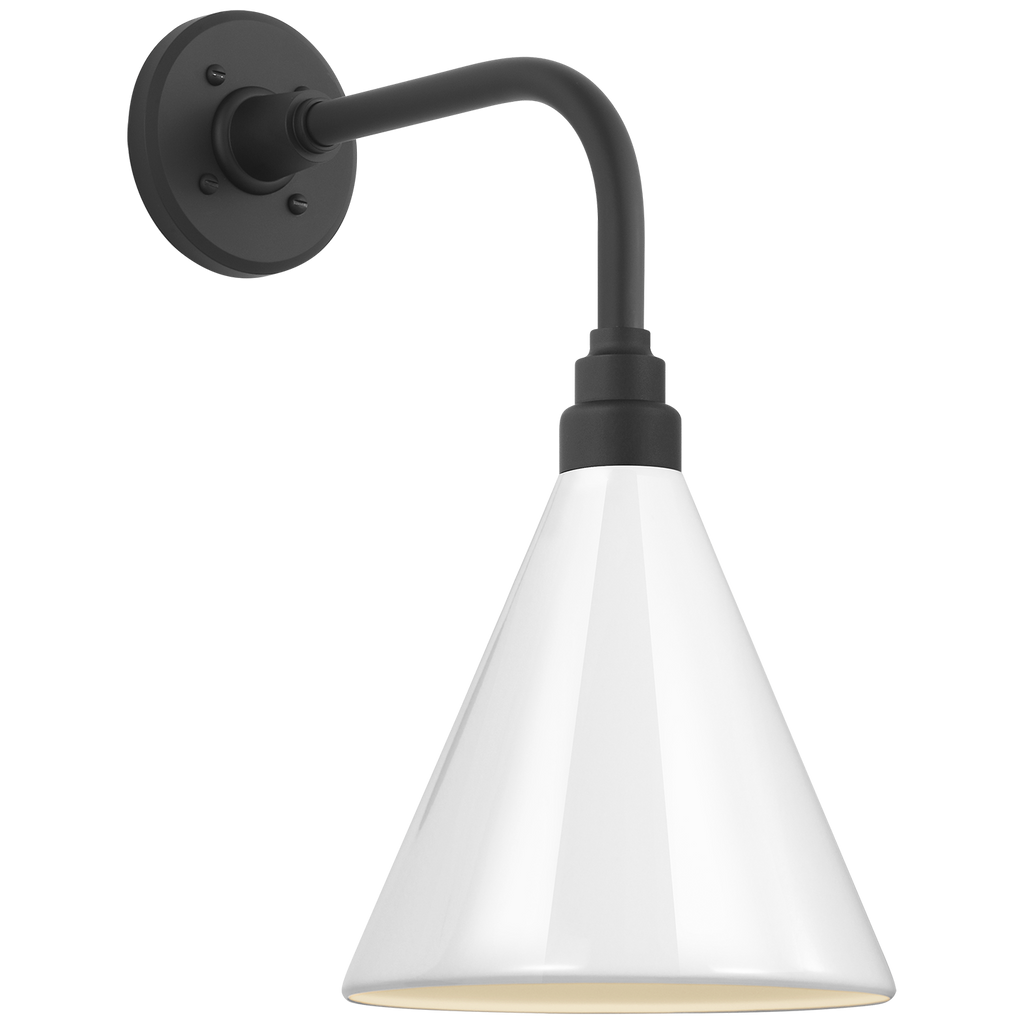 Academy 11" Rex Barn Light | Matte Black | 9 | 9" White Conical Savannah Shade