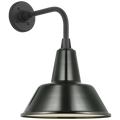 Academy 11" Rex Barn Light | Matte Black | 12.5 | 12.5" Green Bowers Shade