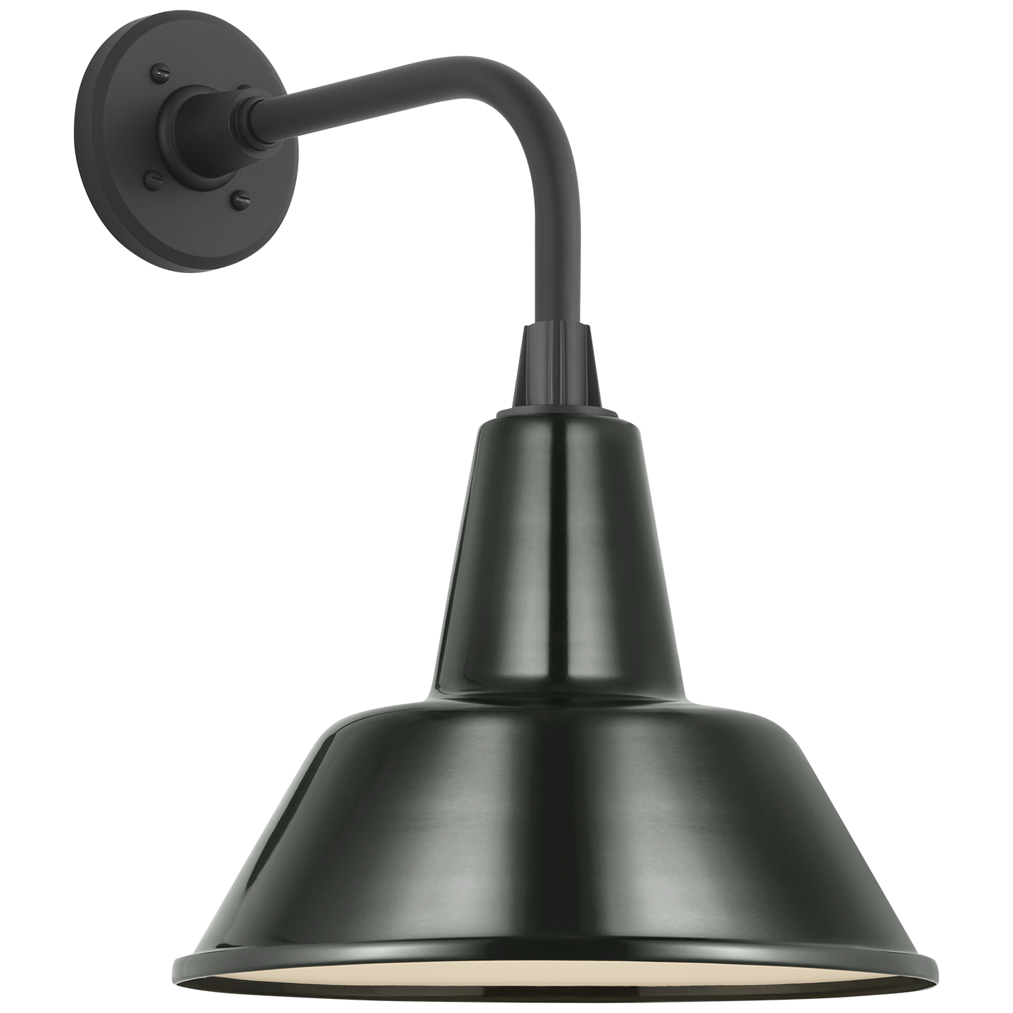 Academy 11" Rex Barn Light | Matte Black | 12.5 | 12.5" Green Bowers Shade